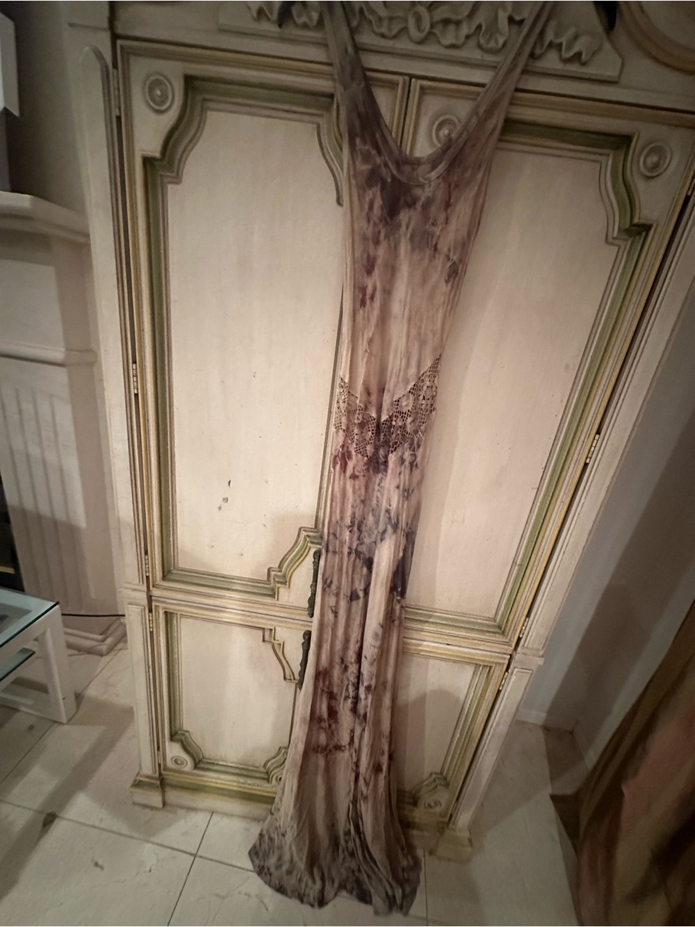 Michelle Jonas Brown and Cream Tie-Dye Maxi Dress